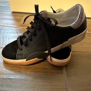 Dolce Vita Women's Zina Sneaker in Black/Silver Perforated